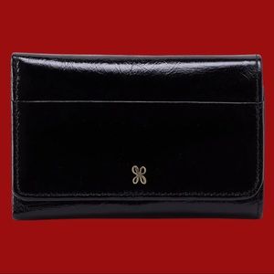 HOBO, Jill Medium Vintage Hide Trifold Wallet in Black, NWOT, gift
